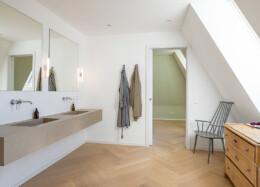 Bathroom of the modern log house