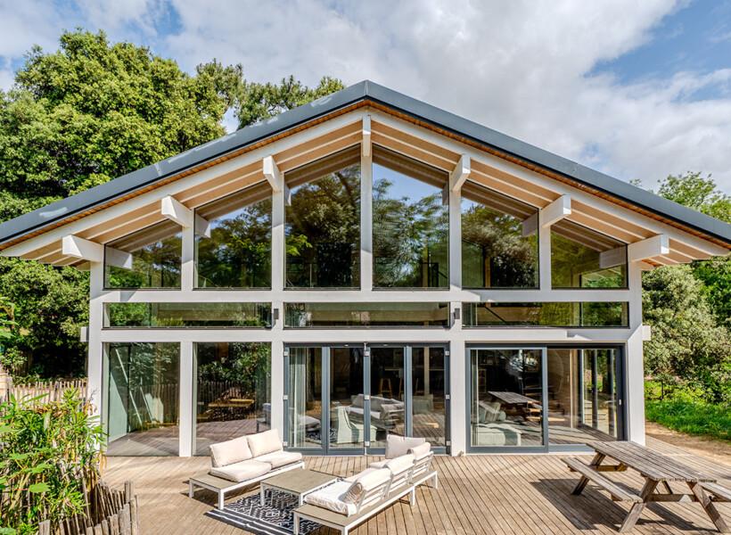 A stunning modern log home in France.