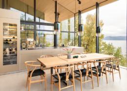 The dining area of Aurora Lodge offers breathtaking views