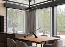 A stylishly furnished Polar log house