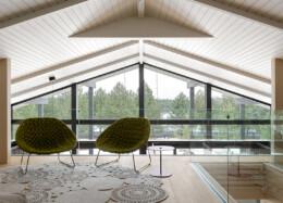 From the loft of the Polar house, there is a view of the surrounding nature