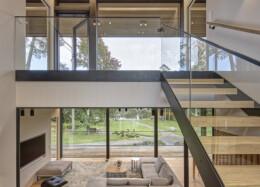 Spacious and bright staircase in eco wooden house Villa Zee
